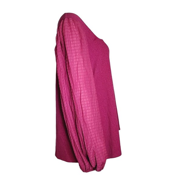 NWT AVA & VIV Solid All Purple 3/4 Sleeve Crepe Top Womens Plus Size 3X - Picture 4 of 8